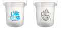 32 oz Plastic Rum Buckets with Custom Sticker