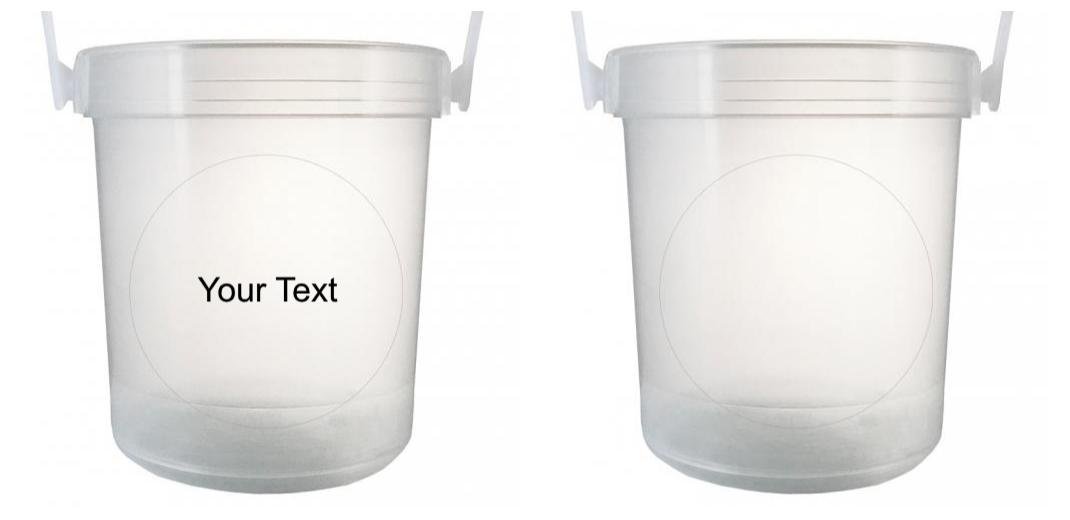 32 oz Plastic Rum Buckets with Custom Sticker