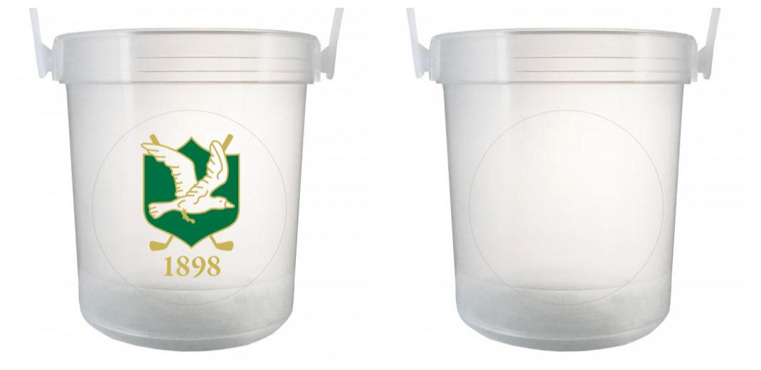 32 oz Plastic Rum Buckets with Custom Sticker