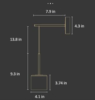 Calibre Black & Brass Suspended Metal Wall Lamp
