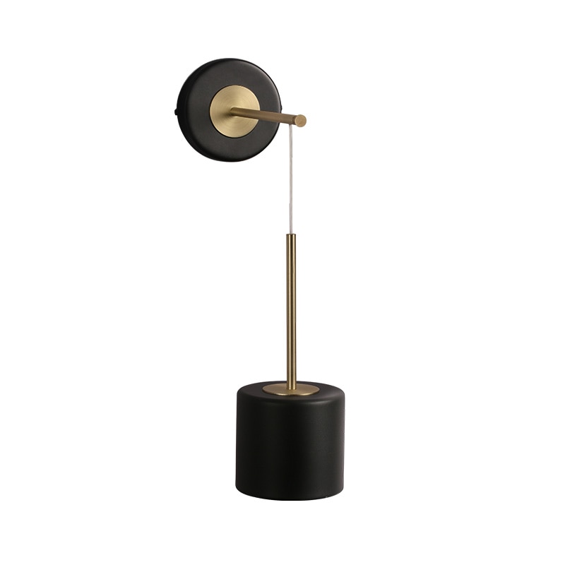 Calibre Black & Brass Suspended Metal Wall Lamp