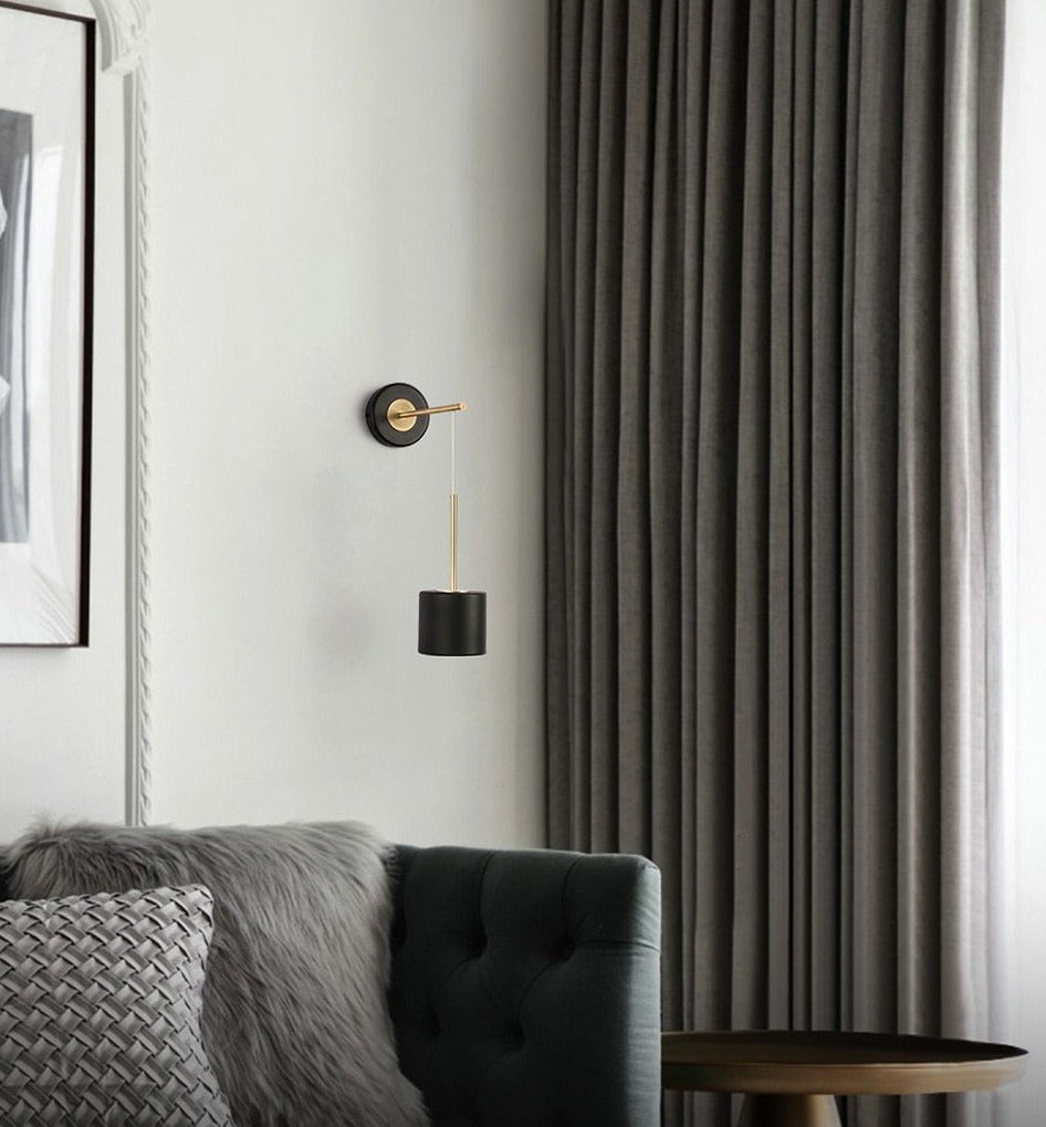 Calibre Black & Brass Suspended Metal Wall Lamp