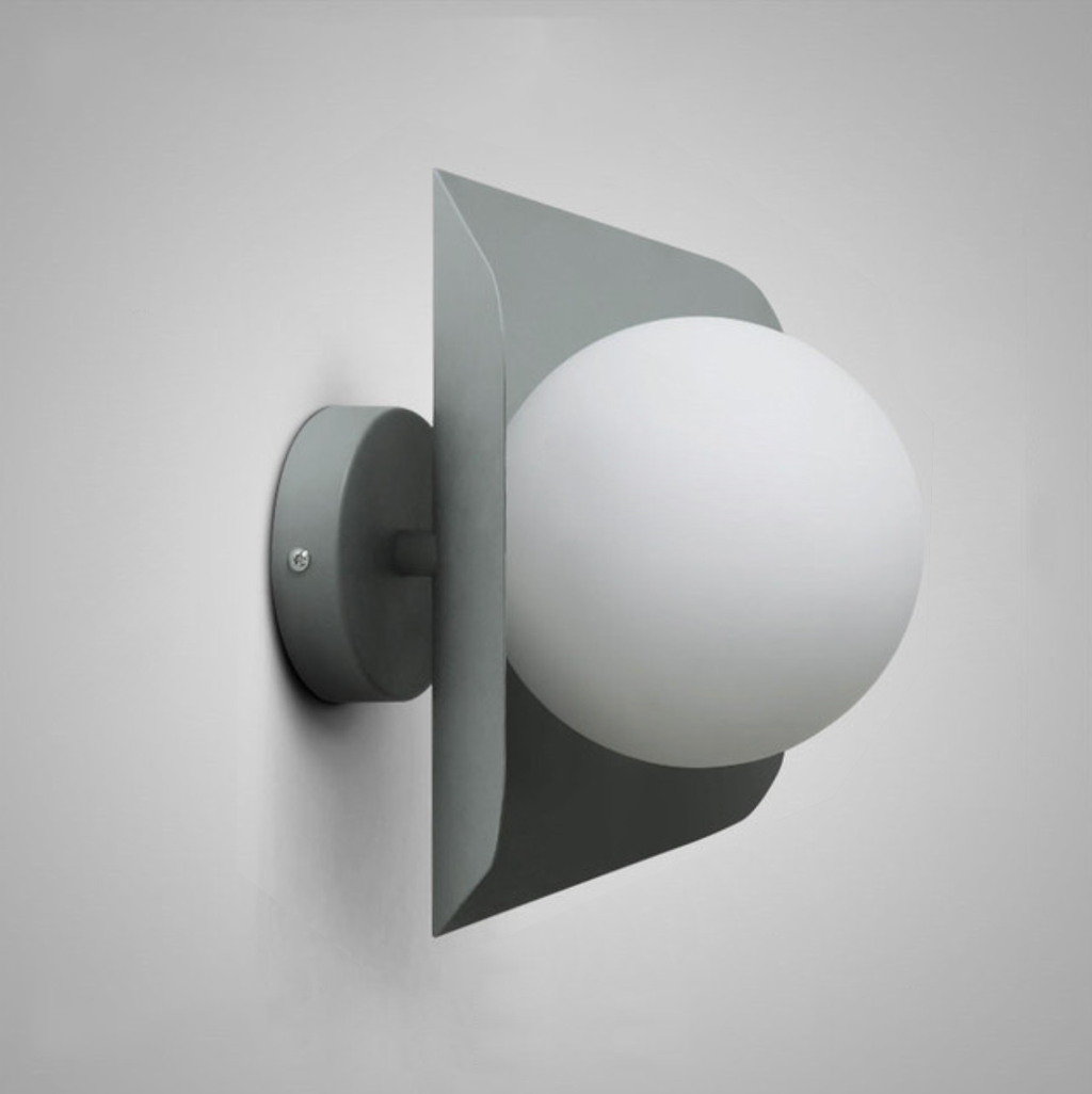 Colored Geometric Plate & Globe Wall Light