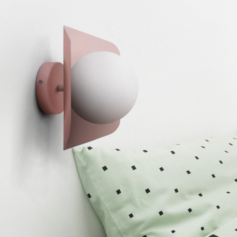 Colored Geometric Plate & Globe Wall Light