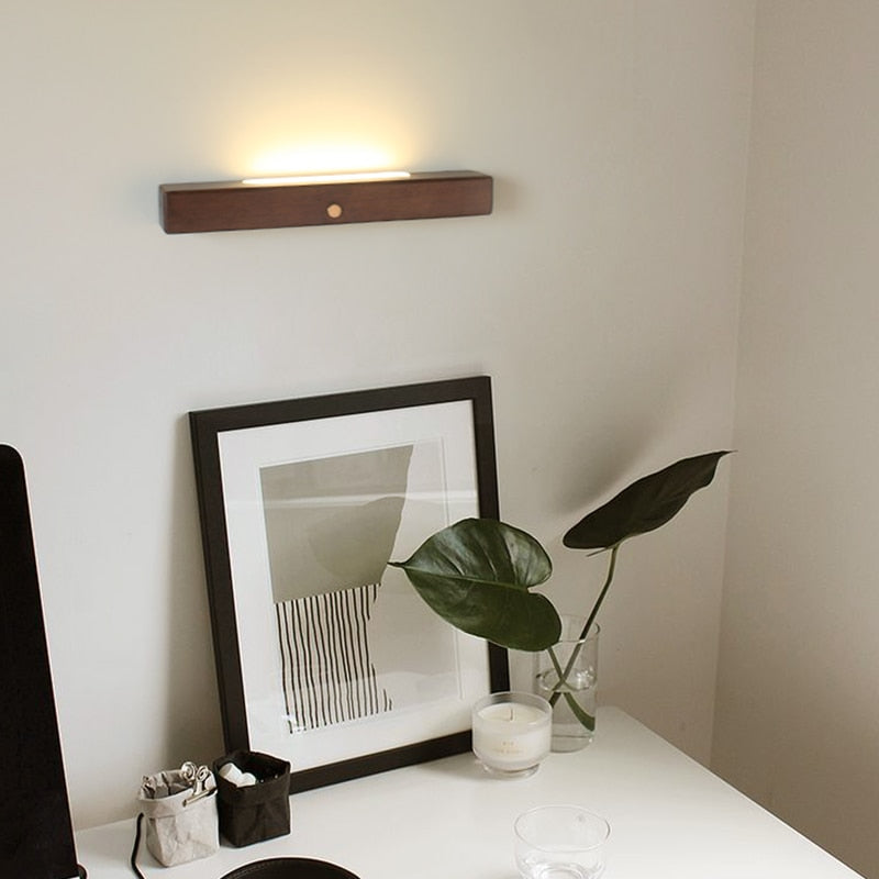 Damian Wooden Linear Wall Sconce