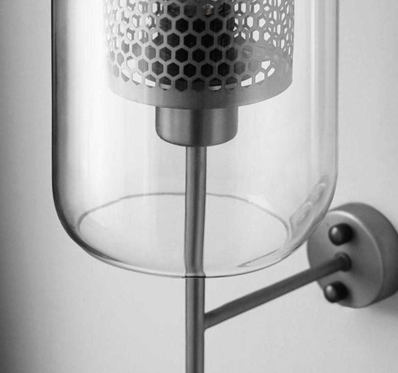 Honeycomb Glass & Metal Sconce Light