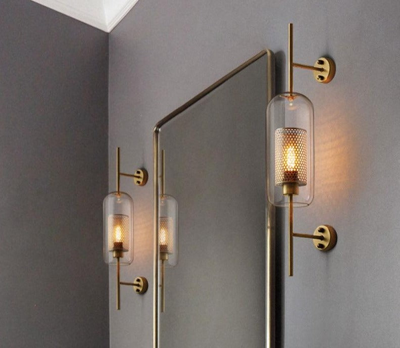 Honeycomb Glass & Metal Sconce Light - Final Sale