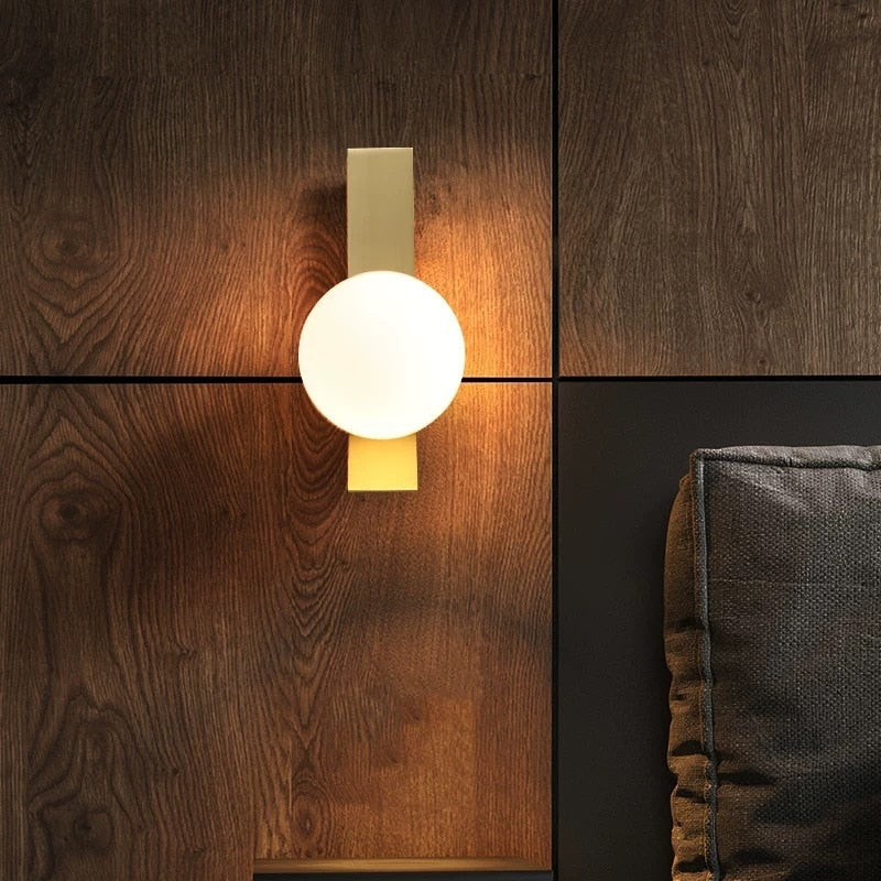 On the Edge Brass & Globe Wall Lamp