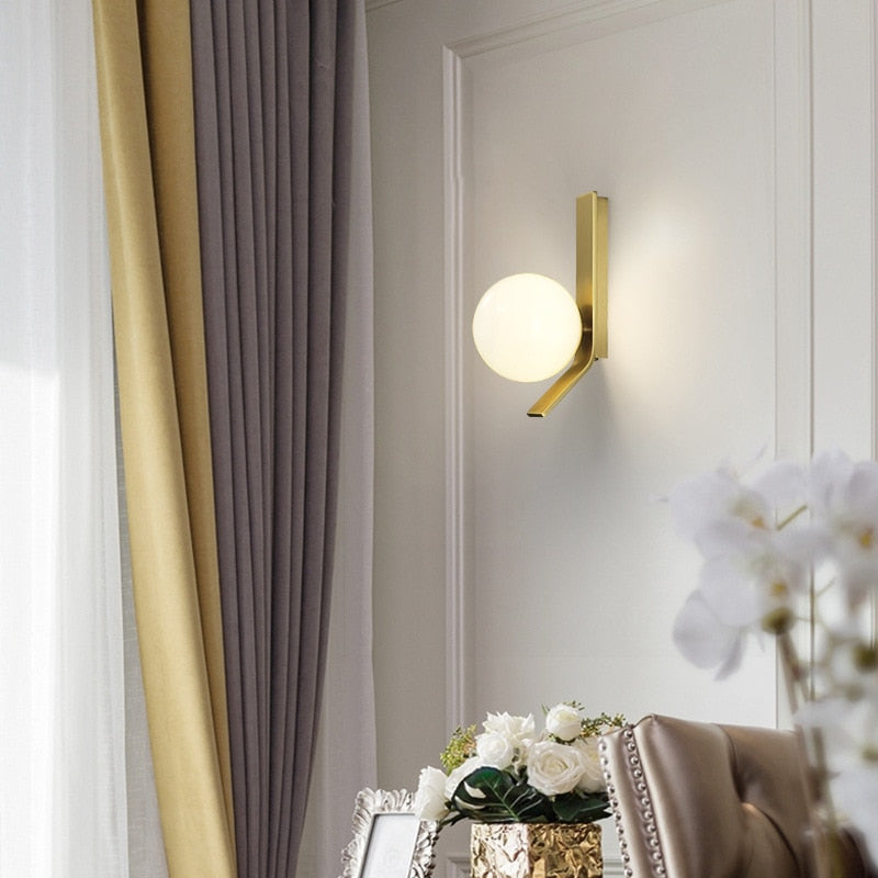 On the Edge Brass & Globe Wall Lamp