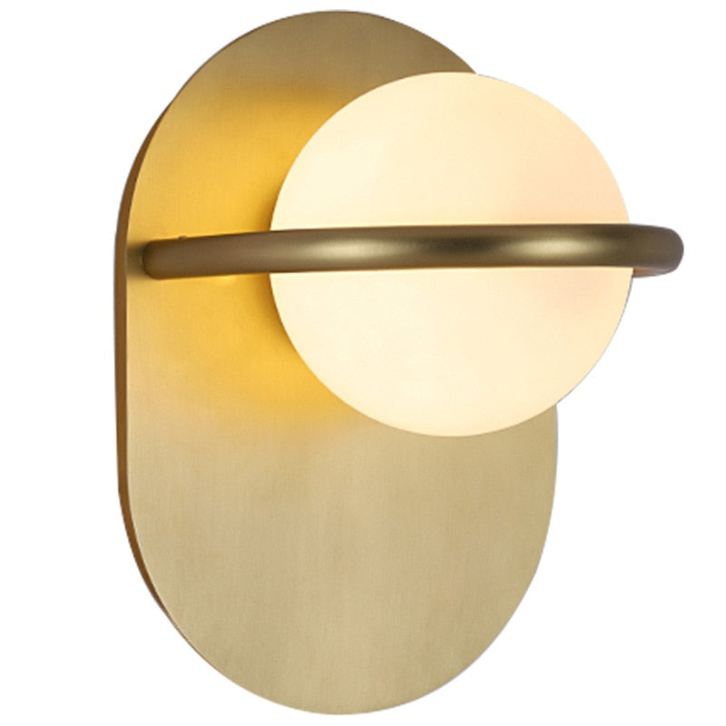 Rise Orb & Brass Modern Wall Lamp