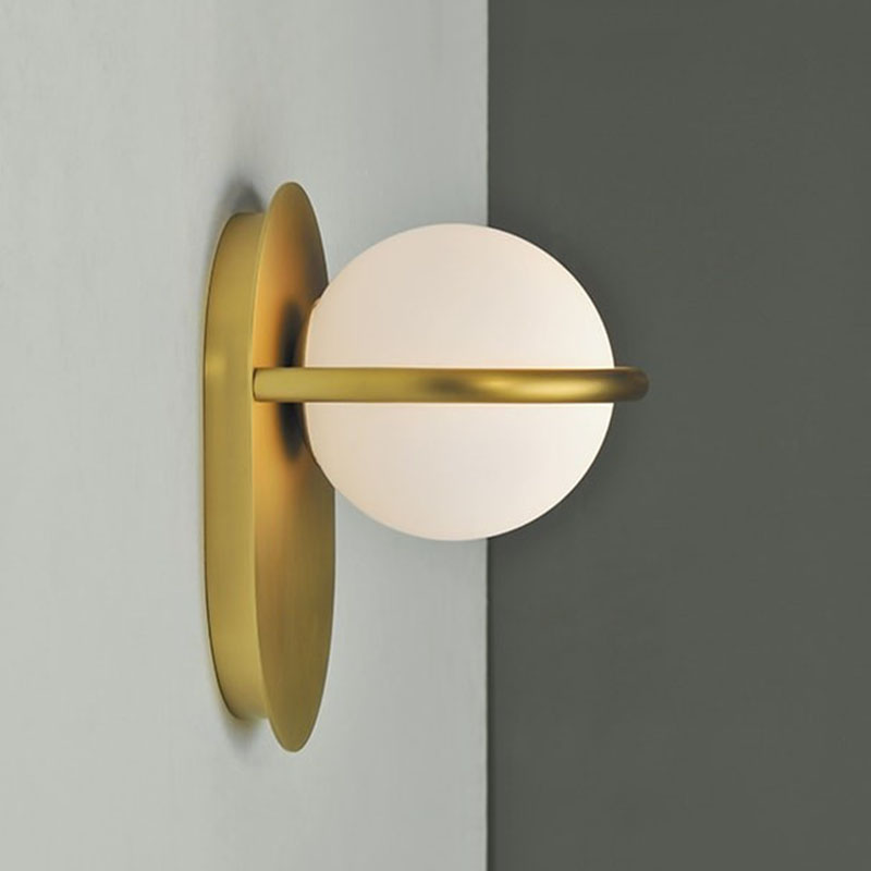 Rise Orb & Brass Modern Wall Lamp