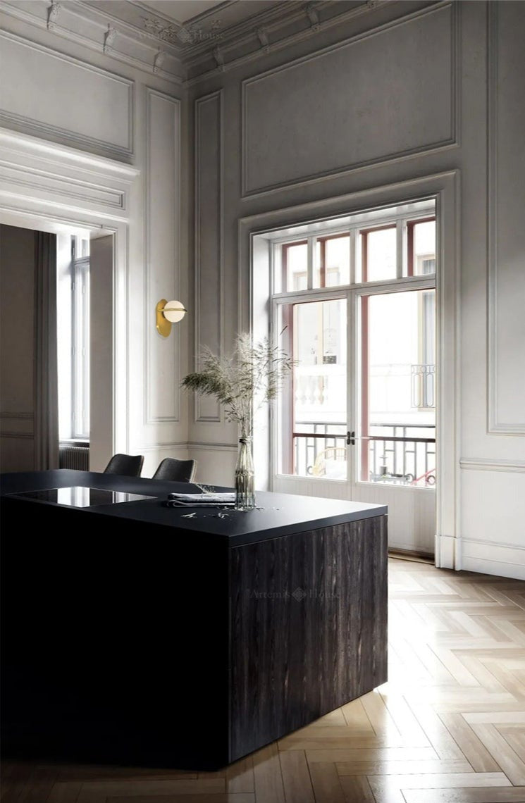 Rise Orb & Brass Modern Wall Lamp