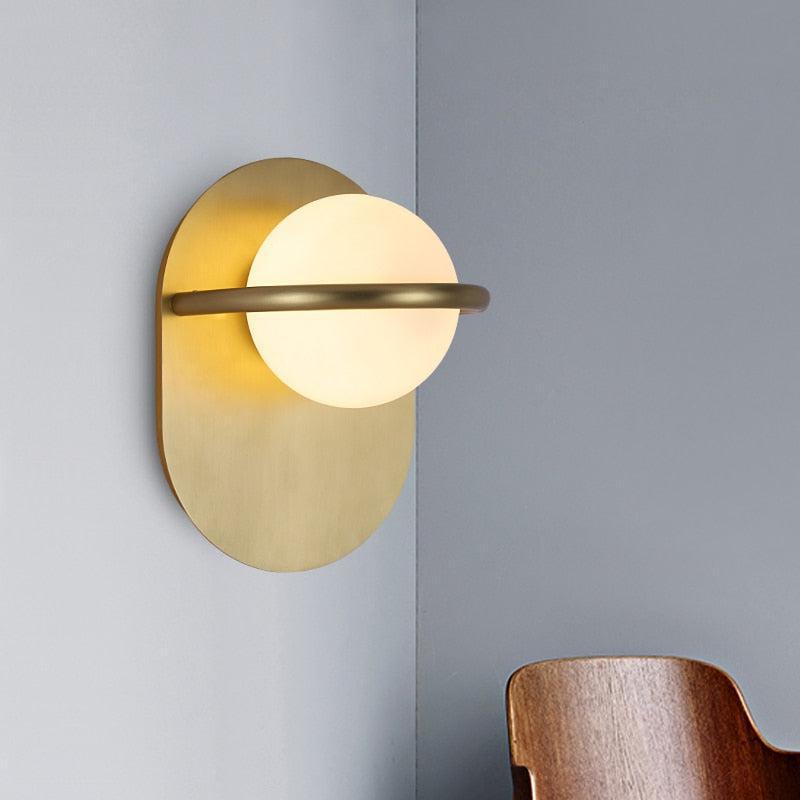 Rise Orb & Brass Modern Wall Lamp