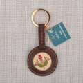 Handcrafted Brown Leather Keychain with Van Textile - Van Armenia