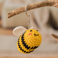 Handcrafted Bee-Themed Crocheted Key Chain from El Salvador - Bee Happy