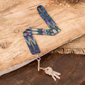Guatemalan Handmade Blue Beaded Neck Lanyard Keychain Holder - Handy and Charming