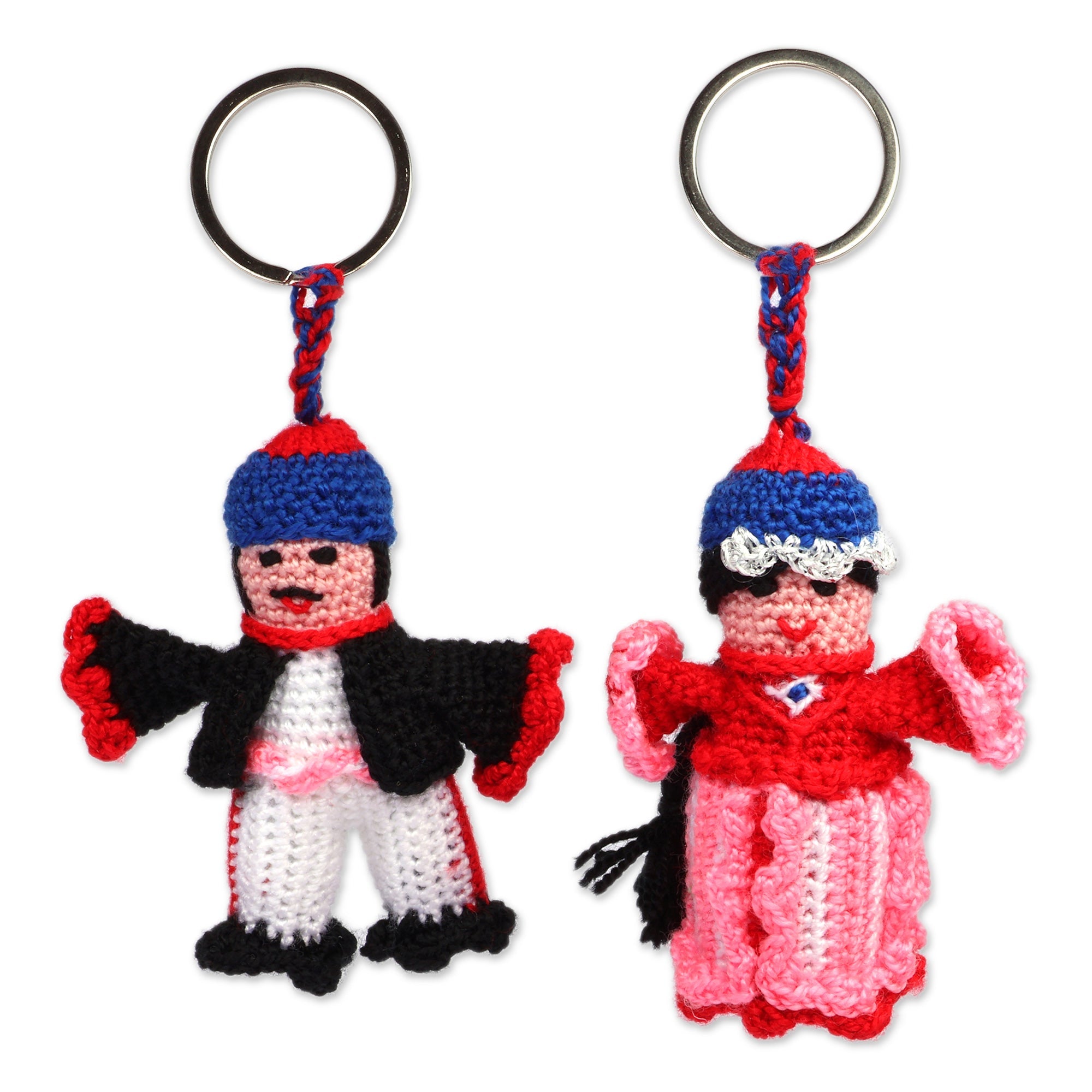 Handmade Set of 2 Sasun-Themed Crocheted Cotton Keychains - Sasun Duo