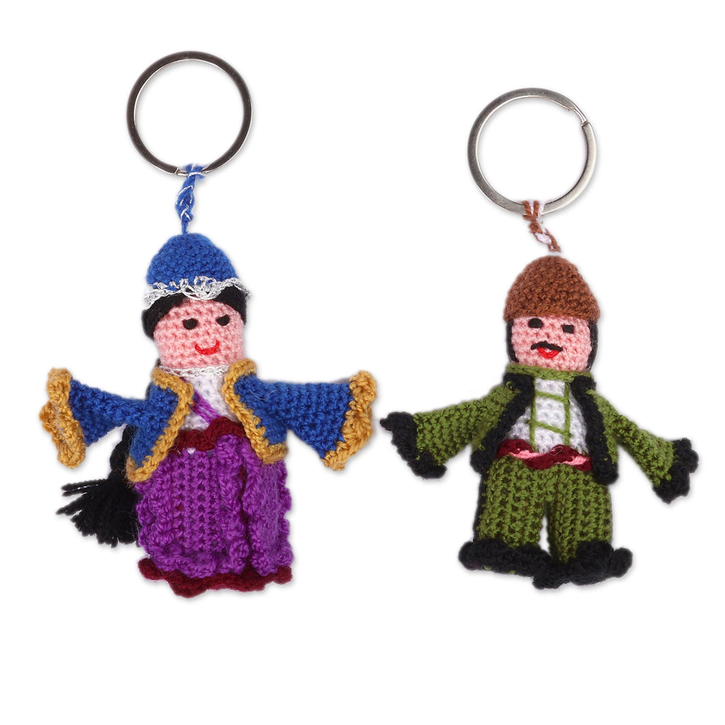 Handcrafted Set of 2 Crocheted Trebizond Cotton Keychains - Trebizond Duo