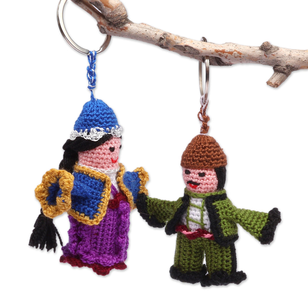 Handcrafted Set of 2 Crocheted Trebizond Cotton Keychains - Trebizond Duo