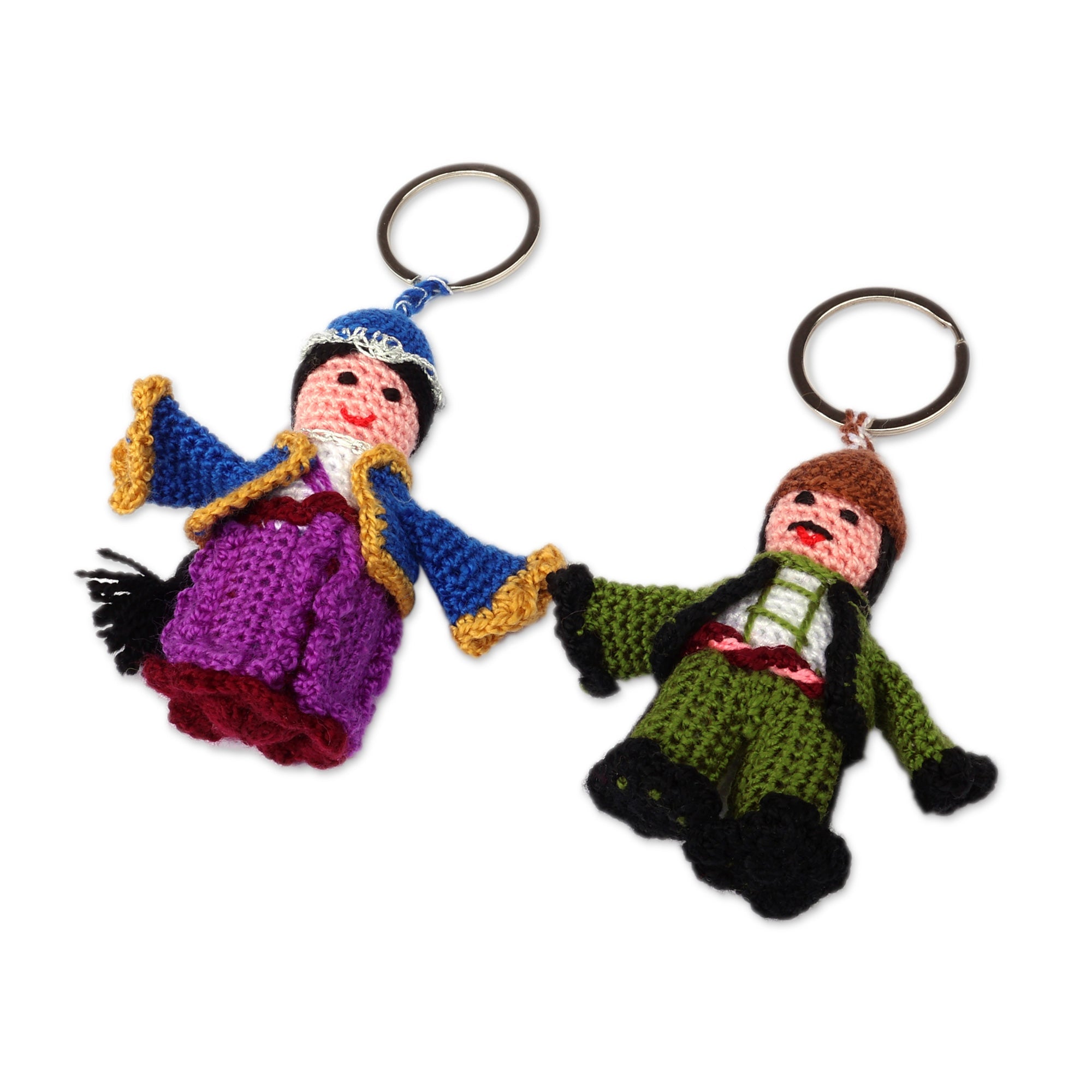 Handcrafted Set of 2 Crocheted Trebizond Cotton Keychains - Trebizond Duo
