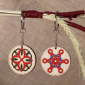 Hand-Painted Traditional Armenian 2-Piece Wood Keychain Set - Sigil of Heritage
