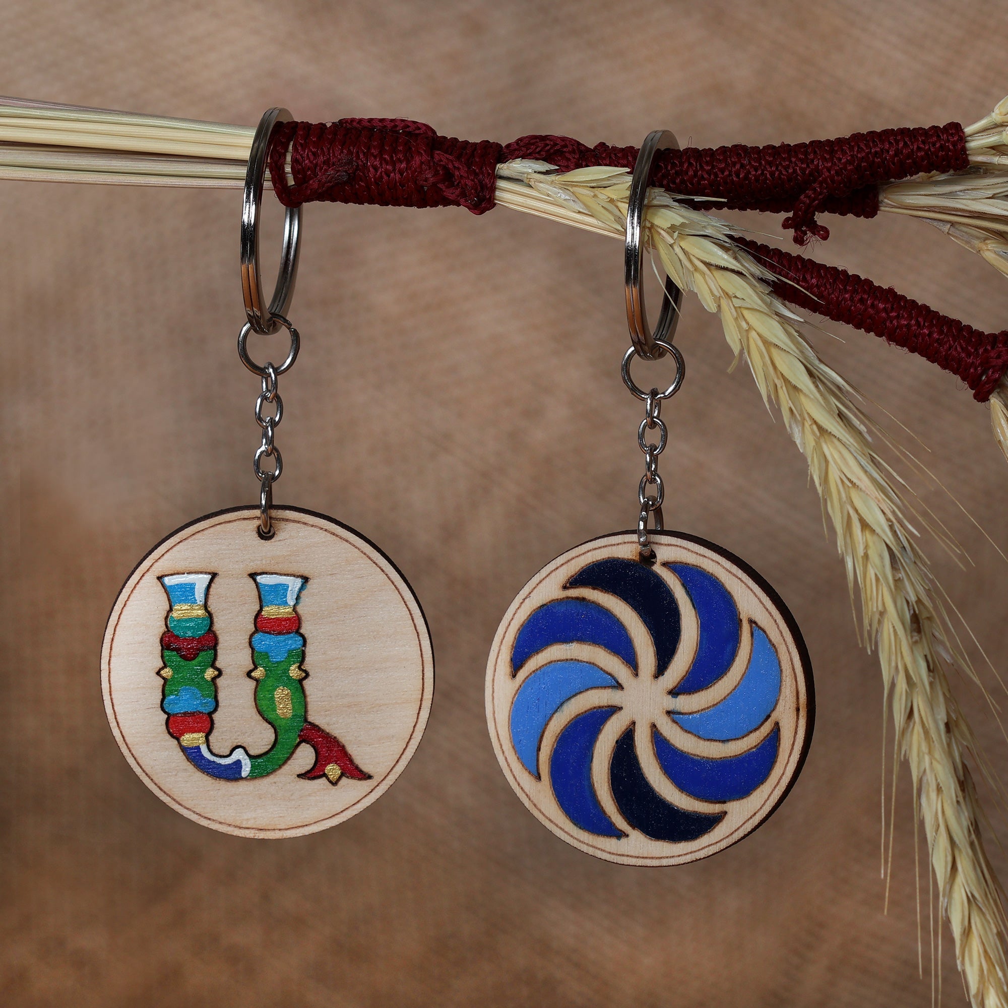 Artisan-Made Set of 2 Letter A and Sigil-Themed Keychains - Eternal A