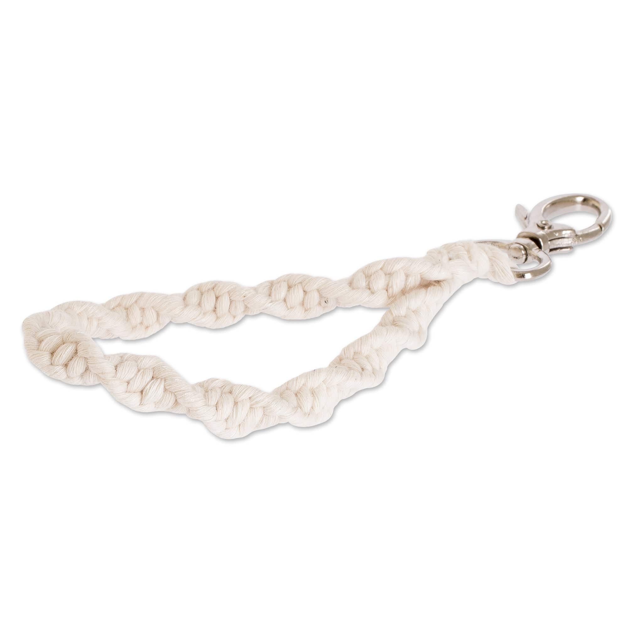 100% Cotton Fiber Macrame Loop Key Holder - Twisted Square Knot